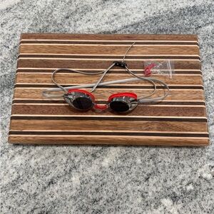 Polarized Adult Red and Gray Swim Goggles